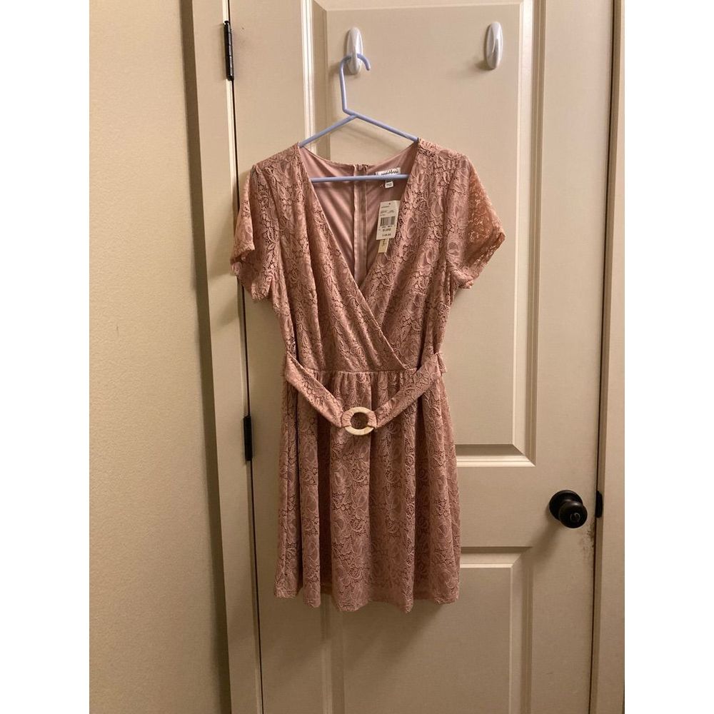 Speechless Rose Pink Sleeveless Short Lace Dress